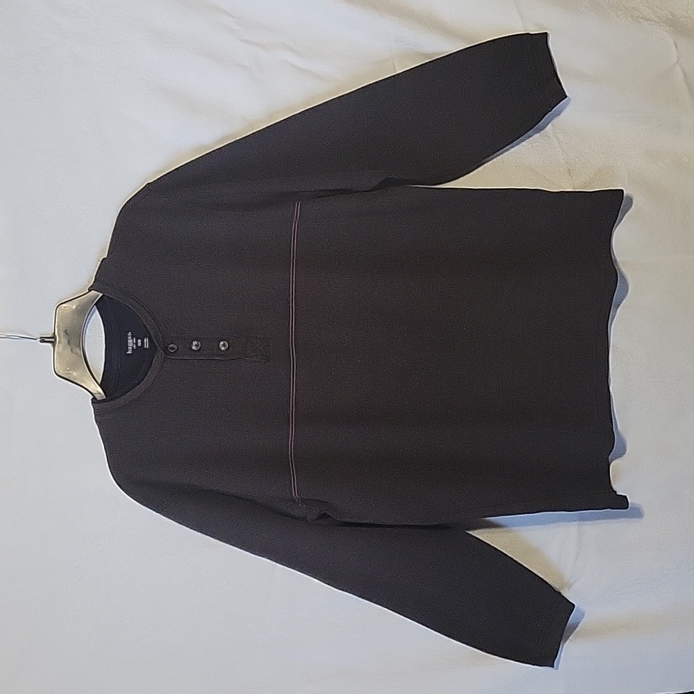 Haggar Men's Textured Twofer Crewneck Henley Size M